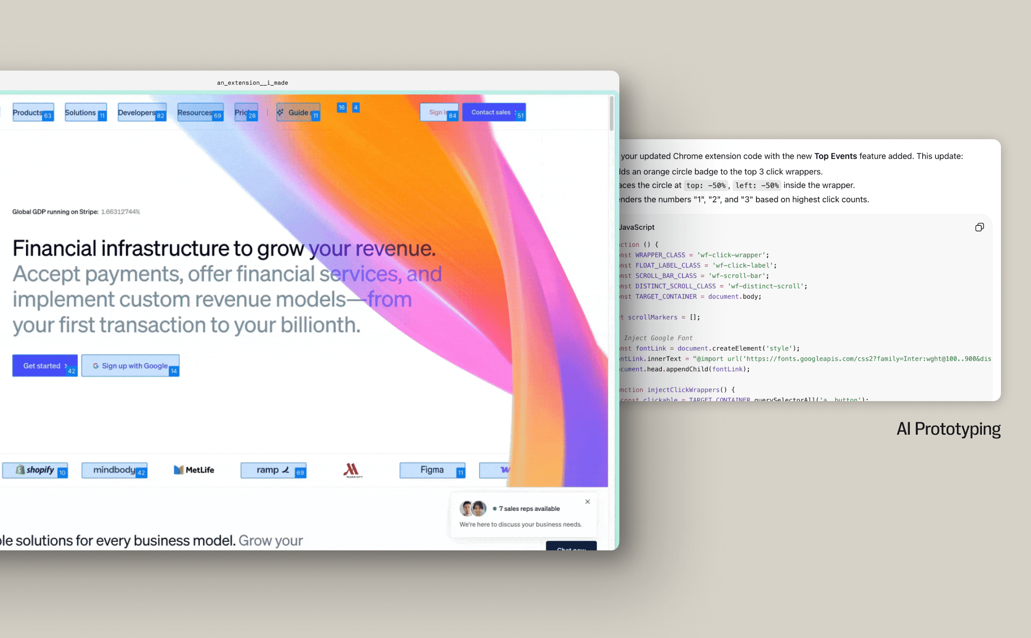 AI-prototyped Chrome extension