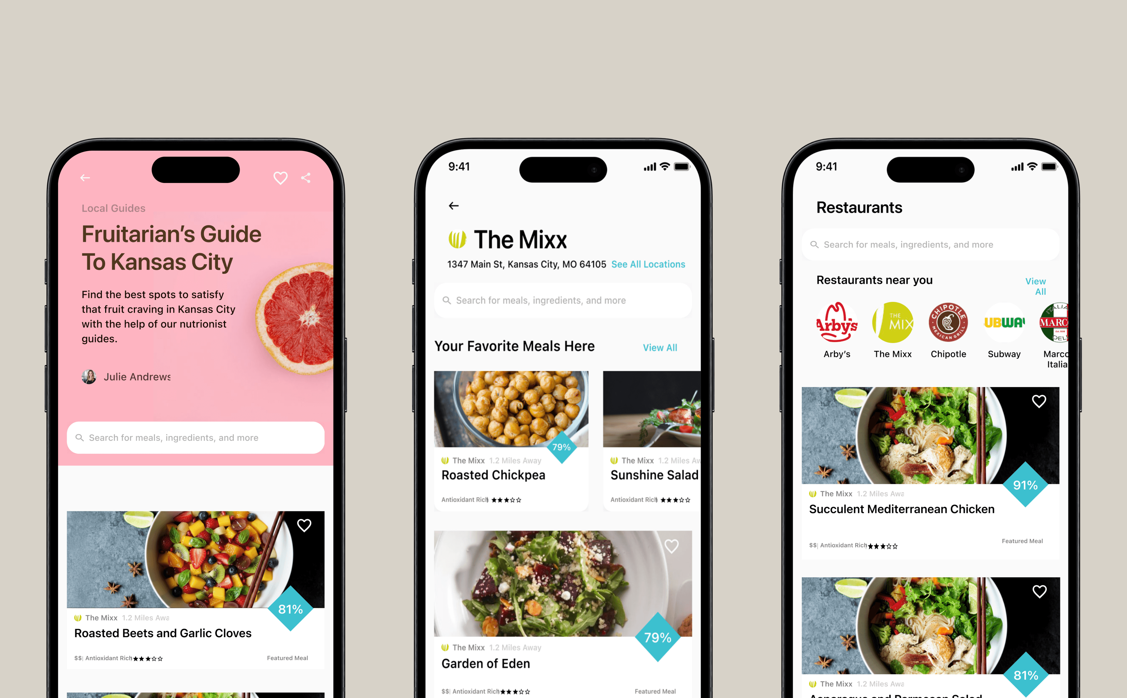 App screens